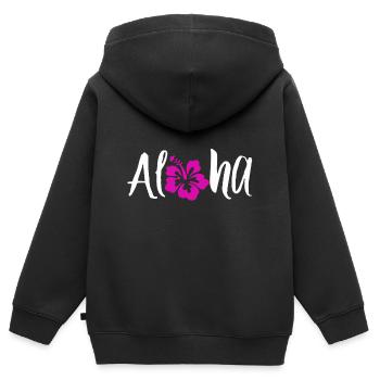 Aloha - Sweat Premium à capuche zippé enfant bio - noir - Dos - AI Model Kid Male (0cm)