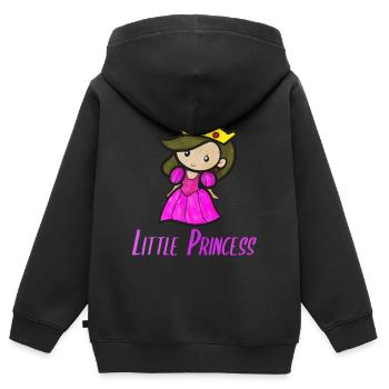 Pink Little Princess - Kinder Premium Organic Zip Hoodie - Schwarz - Hinten - AI Model Kid Male (0cm)