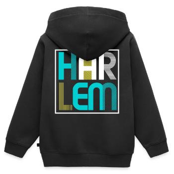 Harlem - Sweat Premium à capuche zippé enfant bio - noir - Dos - AI Model Kid Male (0cm)