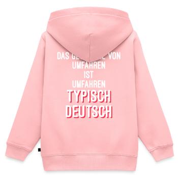 Wortwitz umfahren Deutsch - Kinder Premium Organic Zip Hoodie - Rosa - Hinten - AI Model Kid Female (0cm)