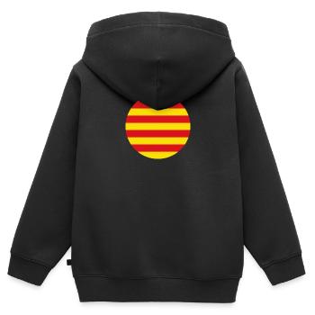 Drapeau catalan drapeau catalan - Sweat Premium à capuche zippé enfant bio - noir - Dos - AI Model Kid Male (0cm)