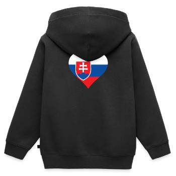 Slowakei slowakisch Fahne Flagge Herz - Kinder Premium Organic Zip Hoodie - Schwarz - Hinten - AI Model Kid Male (0cm)