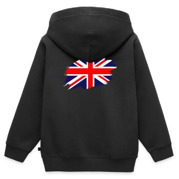 Großbritannien britisch Flagge Fahne - Kinder Premium Organic Zip Hoodie - Schwarz - Hinten - AI Model Kid Male (0cm)
