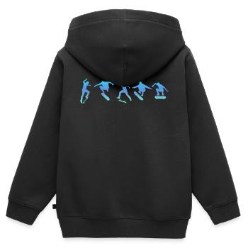 Skateboard, Skateboard Skateboard Logo - Kinder Premium Organic Zip Hoodie - Schwarz - Hinten - AI Model Kid Male (0cm)