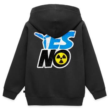 YES Windenergie NO Atomenergie | Umweltschutz - Kinder Premium Organic Zip Hoodie - Schwarz - Hinten - AI Model Kid Male (0cm)