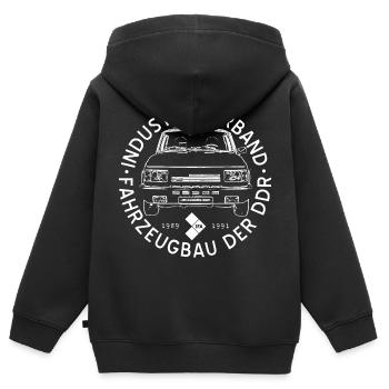 IFA mobile DDR - Wartburg 1.3 - Kinder Premium Organic Zip Hoodie - Schwarz - Hinten - AI Model Kid Male (0cm)