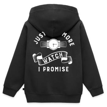 Une montre de plus - Sweat Premium à capuche zippé enfant bio - noir - Dos - AI Model Kid Male (0cm)