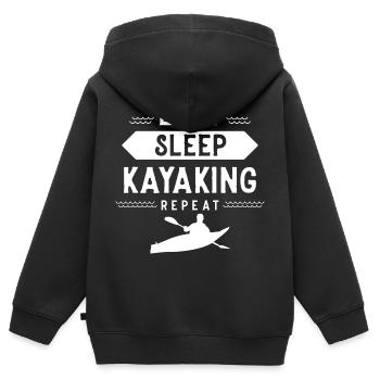 Kayak Kayaking Kajakfahrer Kajakfahren Kajak - Kinder Premium Organic Zip Hoodie - Schwarz - Hinten - AI Model Kid Male (0cm)