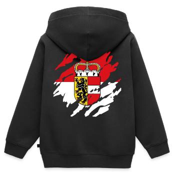 Véritable Salzbourg & Autriche Patriotes & Vacanciers - Sweat Premium à capuche zippé enfant bio - noir - Dos - AI Model Kid Male (0cm)