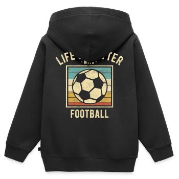 Football Sayings - Funny Football Lovers Gift - Kids Premium Organic Zip-up Hoodie - black - Back - AI Model Kid Male (0cm)