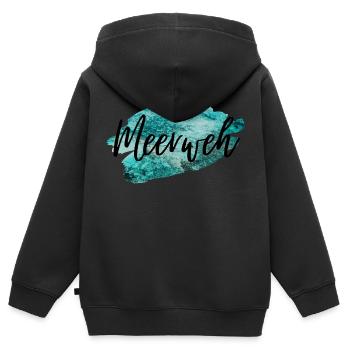 Meerweh - Kinder Premium Organic Zip Hoodie - Schwarz - Hinten - AI Model Kid Male (0cm)