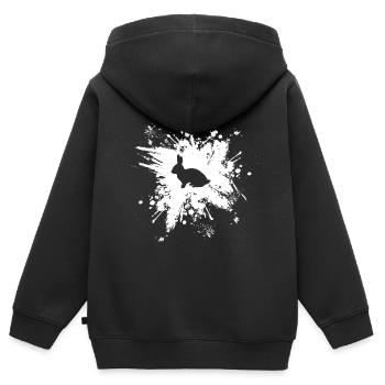 Rabbit Rabbit Rabbit - Kids Premium Organic Zip-up Hoodie - black - Back - AI Model Kid Male (0cm)