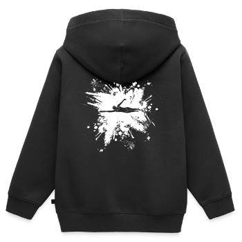 Schwimmen Schwimmer Schwimmbad Freibad Schwimmerin - Kinder Premium Organic Zip Hoodie - Schwarz - Hinten - AI Model Kid Male (0cm)