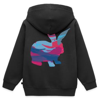 Rabbit Rabbit Rabbit - Kids Premium Organic Zip-up Hoodie - black - Back - AI Model Kid Male (0cm)