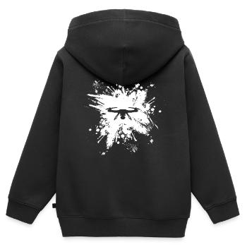 Drohne - Kinder Premium Organic Zip Hoodie - Schwarz - Hinten - AI Model Kid Male (0cm)