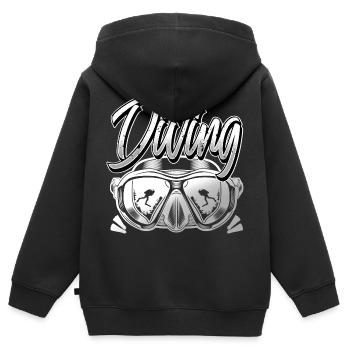 Plongeurs plongeurs - Sweat Premium à capuche zippé enfant bio - noir - Dos - AI Model Kid Male (0cm)