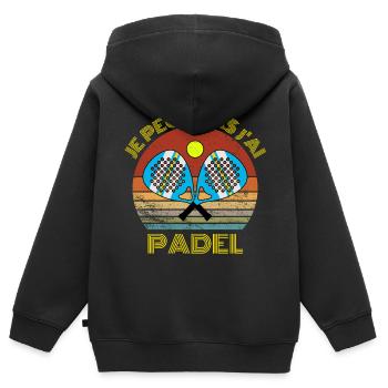 JE PEUX PAS j AI PADEL SUNSET - Sweat Premium à capuche zippé enfant bio - noir - Dos - AI Model Kid Male (0cm)