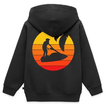 Jet Ski - Wassersport - Kinder Premium Organic Zip Hoodie - Schwarz - Hinten - AI Model Kid Male (0cm)