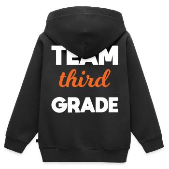 Team 3. Klasse endlich in der 3. Klasse Schule - Kinder Premium Organic Zip Hoodie - Schwarz - Hinten - AI Model Kid Male (0cm)