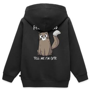 Feed Me And Tell Me I'm Cute - Kids Premium Organic Zip-up Hoodie - black - Back - AI Model Kid Male (0cm)