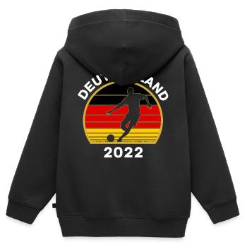 Fußball Deutschland WM Deutschland Flagge - Kinder Premium Organic Zip Hoodie - Schwarz - Hinten - AI Model Kid Male (0cm)