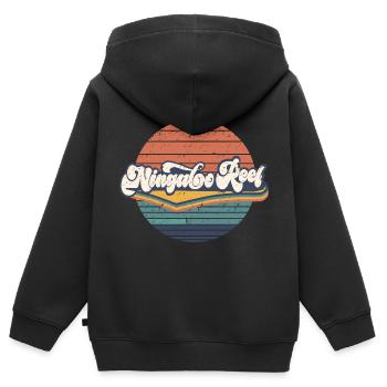 Récif de Ningaloo - Sweat Premium à capuche zippé enfant bio - noir - Dos - AI Model Kid Male (0cm)