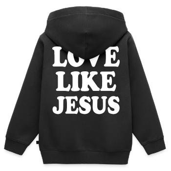 Love like jesus - Kinder Premium Organic Zip Hoodie - Schwarz - Hinten - AI Model Kid Male (0cm)