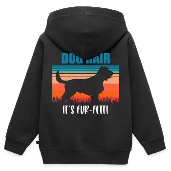 Kein Hundehaar, sondern Pelz - Fetti Field Spaniel - Kinder Premium Organic Zip Hoodie - Schwarz - Hinten - AI Model Kid Male (0cm)