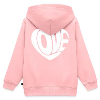 Amour Coeur Blanc - Sweat Premium à capuche zippé enfant bio - rose - Dos - AI Model Kid Female (0cm)