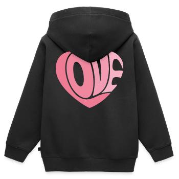 Rosa Liebesherz - Kinder Premium Organic Zip Hoodie - Schwarz - Hinten - AI Model Kid Male (0cm)