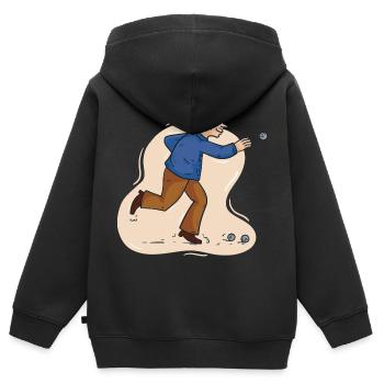 Boules boules boules pour boule pétanque boule - Sweat Premium à capuche zippé enfant bio - noir - Dos - AI Model Kid Male (0cm)