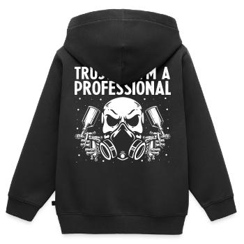Offre Car Painter pour les carrossiers - Sweat Premium à capuche zippé enfant bio - noir - Dos - AI Model Kid Male (0cm)