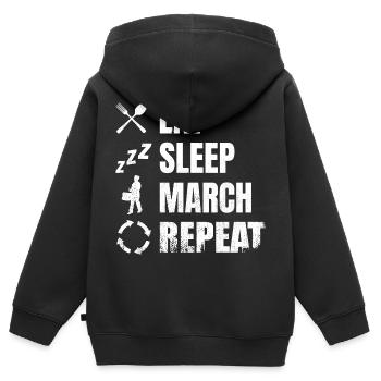 Trommelspieler Tägliche Routine - Kinder Premium Organic Zip Hoodie - Schwarz - Hinten - AI Model Kid Male (0cm)