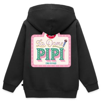 Emily In Paris Show Marquee Von La Dame Pipi - Kinder Premium Organic Zip Hoodie - Schwarz - Hinten - AI Model Kid Male (0cm)