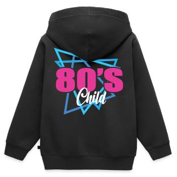 80er Jahre Kind - Kinder Premium Organic Zip Hoodie - Schwarz - Hinten - AI Model Kid Male (0cm)