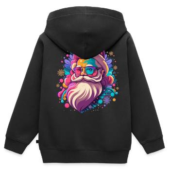 Weihnachtsmann - Kinder Premium Organic Zip Hoodie - Schwarz - Hinten - AI Model Kid Male (0cm)