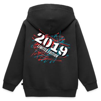 Édition limitée 2019 - Sweat Premium à capuche zippé enfant bio - noir - Dos - AI Model Kid Male (0cm)