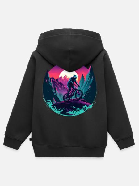 VTT Vaporwave - Sweat Premium à capuche zippé enfant bio - noir