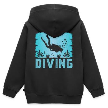diving - Sweat Premium à capuche zippé enfant bio - noir - Dos - AI Model Kid Male (0cm)