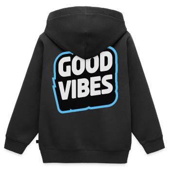 Gute Laune Statement typografisch - Kinder Premium Organic Zip Hoodie - Schwarz - Hinten - AI Model Kid Male (0cm)