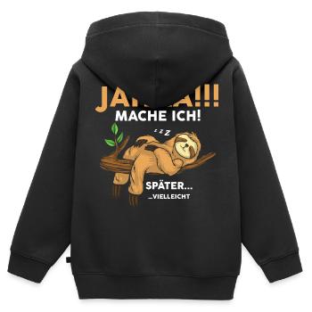 Yes I'll do later maybe - Kids Premium Organic Zip-up Hoodie - black - Back - AI Model Kid Male (0cm)