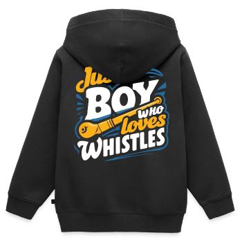 Tin Whistle - Kids Premium Organic Zip-up Hoodie - black - Back - AI Model Kid Male (0cm)