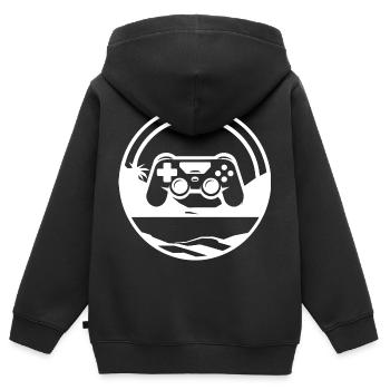 Videospiele Grafik - Kinder Premium Organic Zip Hoodie - Schwarz - Hinten - AI Model Kid Male (0cm)