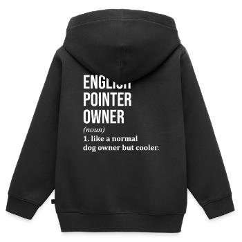 Pointeur anglais Pointeur anglais Pointeur anglais - Sweat Premium à capuche zippé enfant bio - noir - Dos - AI Model Kid Male (0cm)