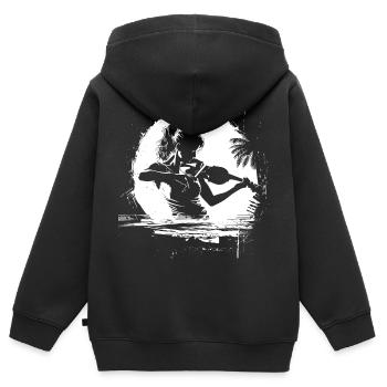 Weiblicher Violinist - Kinder Premium Organic Zip Hoodie - Schwarz - Hinten - AI Model Kid Male (0cm)