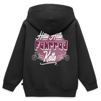 Hätte Hätte Fahrrad Kette - Kinder Premium Organic Zip Hoodie - Schwarz - Hinten - AI Model Kid Male (0cm)