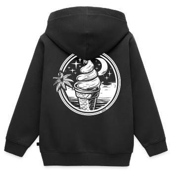 Eis Zeichnung - Kinder Premium Organic Zip Hoodie - Schwarz - Hinten - AI Model Kid Male (0cm)
