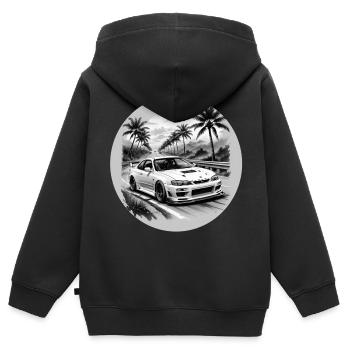 JDM Sportcar tuning Driftcar Voiture Cadeau PS - Sweat Premium à capuche zippé enfant bio - noir - Dos - AI Model Kid Male (0cm)
