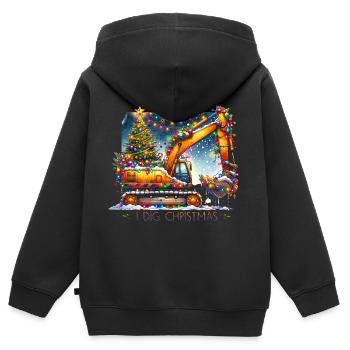 Bagger Bagger Weihnachten Bulldozer Weihnachtsgeschenk - Kinder Premium Organic Zip Hoodie - Schwarz - Hinten - AI Model Kid Male (0cm)