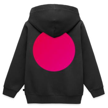 Circle in warm red - Kids Premium Organic Zip-up Hoodie - black - Back - AI Model Kid Male (0cm)